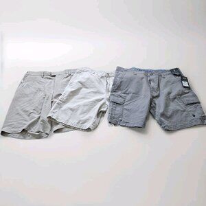 Shorts Mens W 40 Lot of 3 Beige Gray Pockets Chino Cargo Golf Outdoor Athleisure
